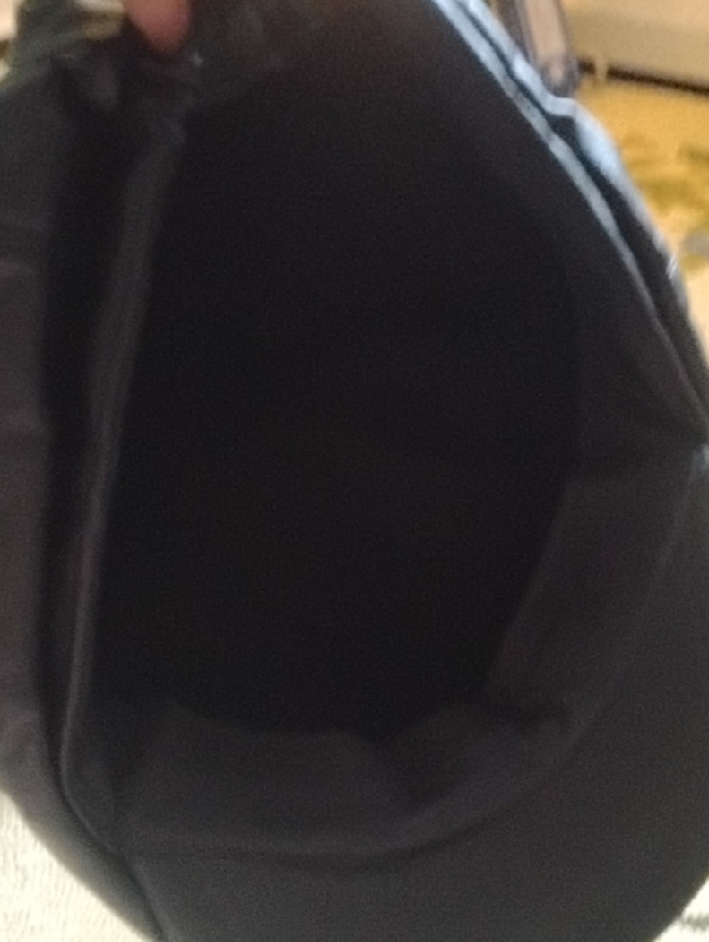 Source Unknown Black Faux Leather Newsboy Cap with Navy Brim - Picture 3 of 4